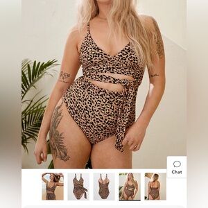 Aerie Leopard Full Coverage One Piece Swimsuit
